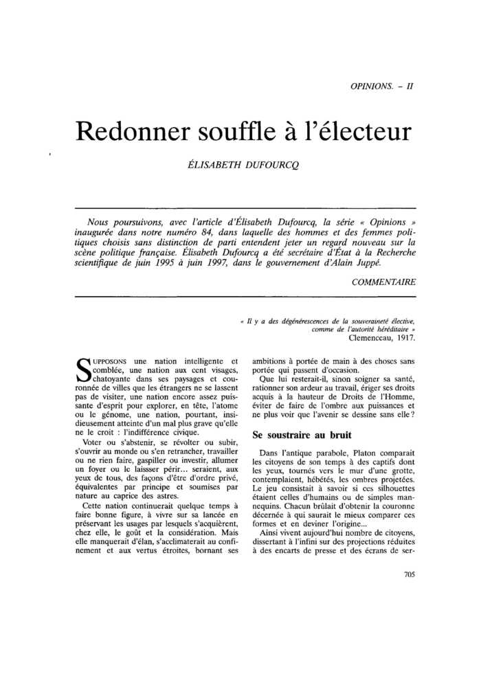 Redonner souffle à l’électeur
 – page 1