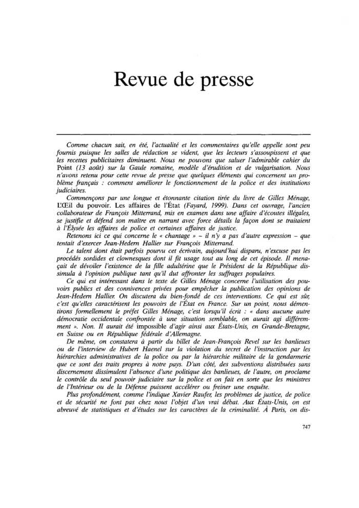 Revue de presse
 – page 1