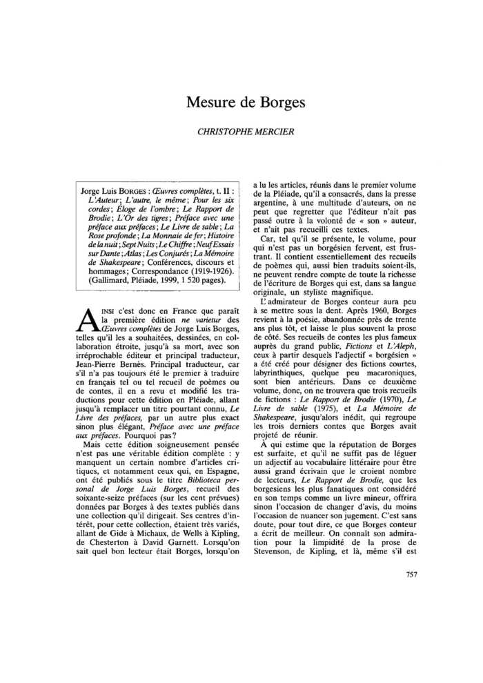 Mesure de Borges
 – page 1