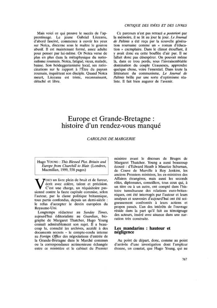 Europe et Grande-Bretagne : histoire d’un rendez-vous manqué
 – page 1