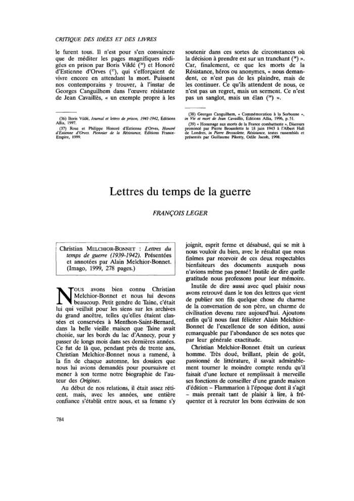 Lettres du temps de la guerre
 – page 1