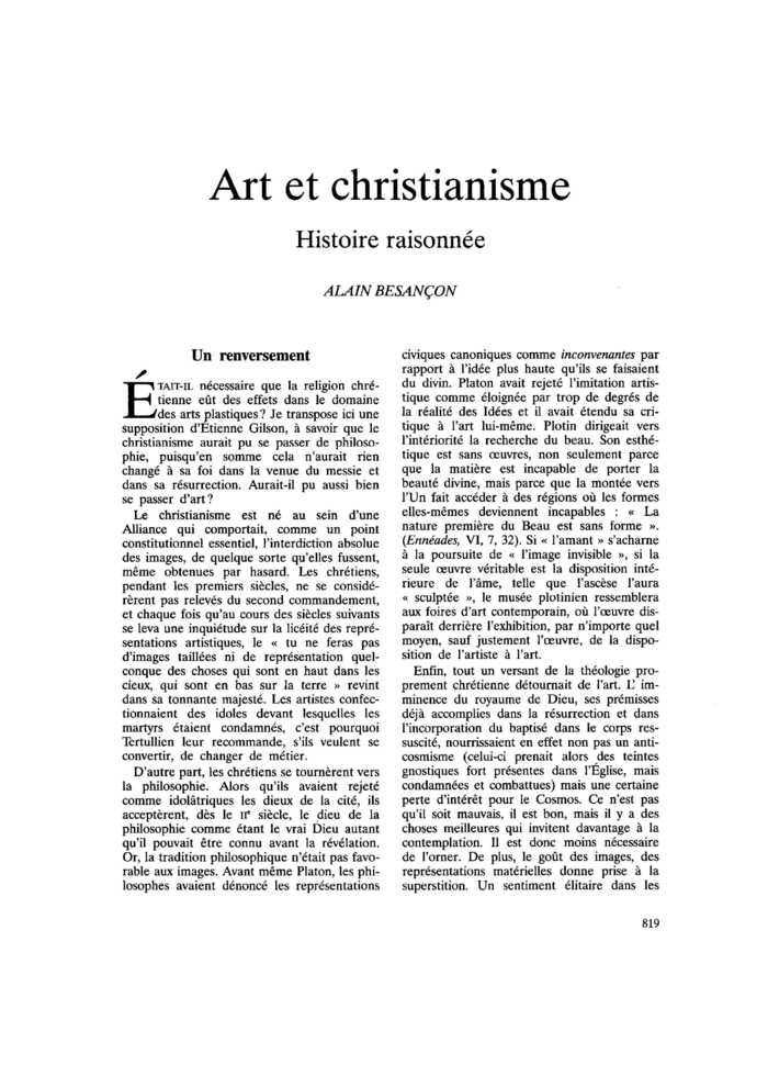 Art et christianisme. Histoire raisonnée
 – page 1