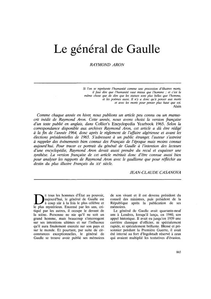Le général de Gaulle
 – page 1