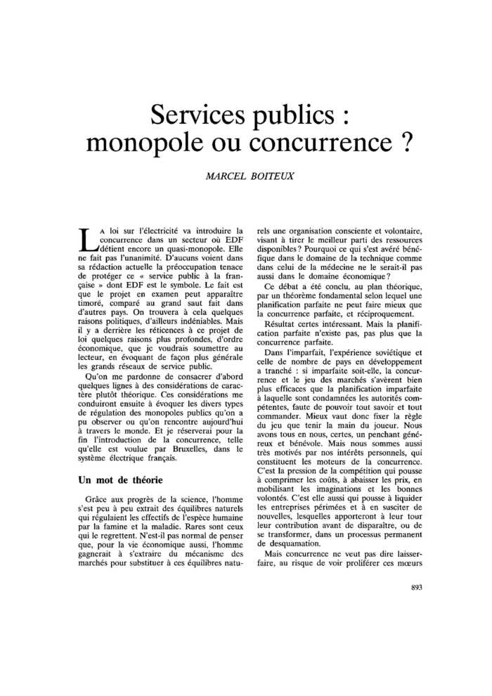 Services publics : monopole ou concurrence ?
 – page 1
