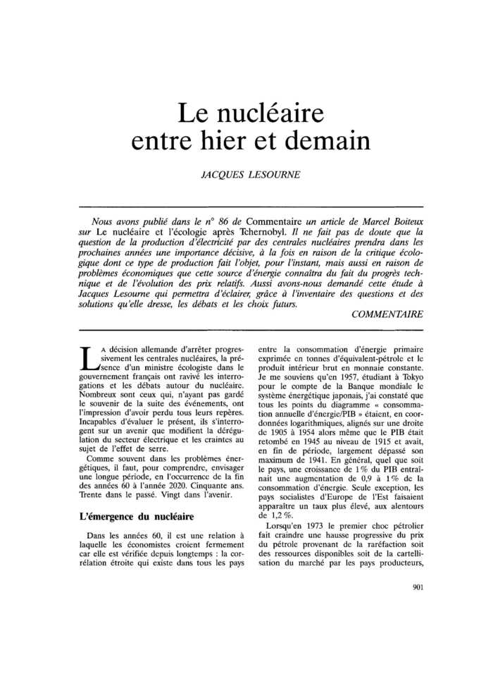 Le nucléaire entre hier et demain
 – page 1