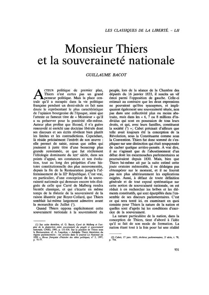 Monsieur Thiers et la souveraineté nationale
 – page 1