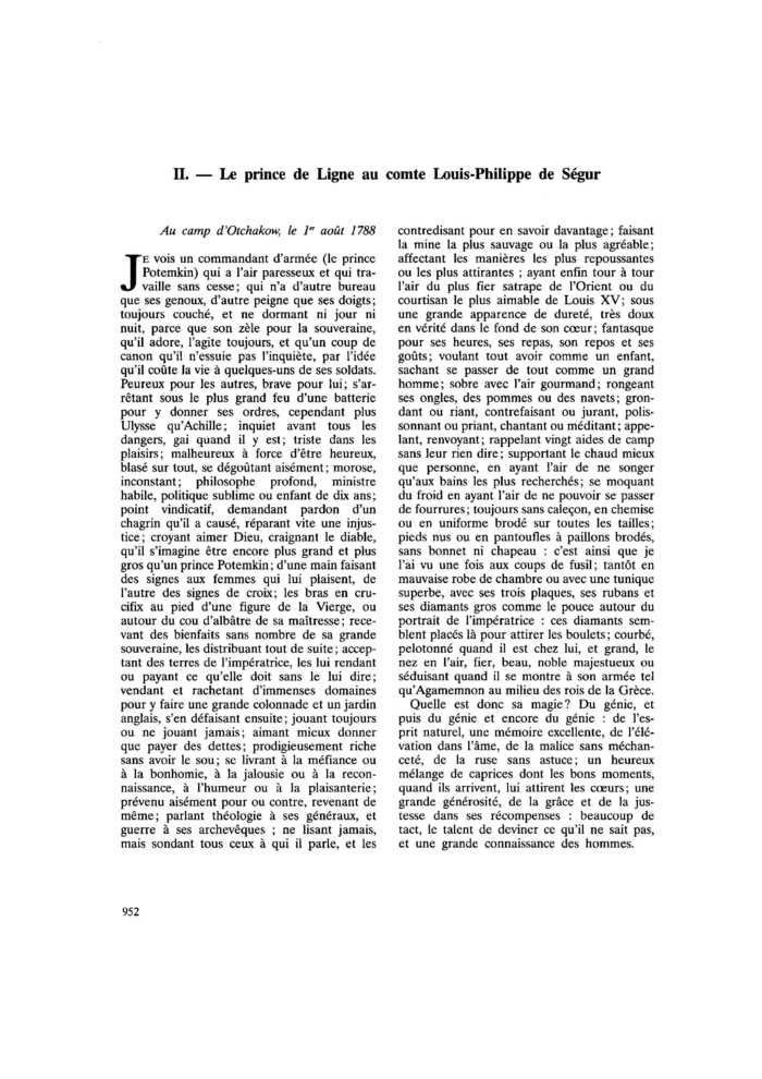 Lettres du prince de Ligne à la marquise de Coigny et au comte de Ségur. II. Le prince de Ligne au comte Louis-Philippe de Ségur
 – page 1