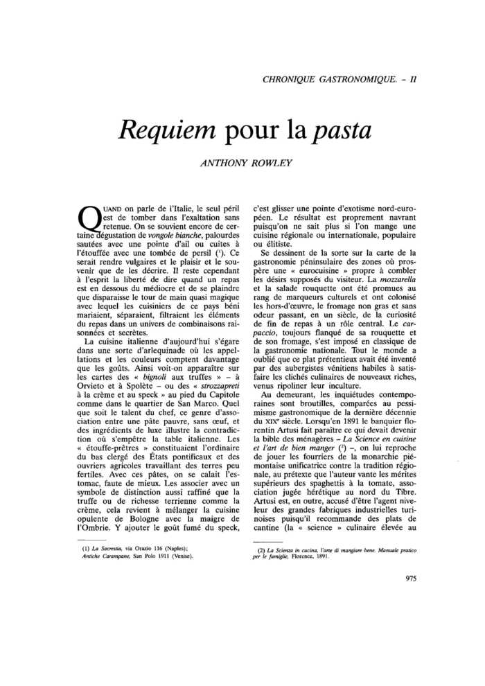 <em> Requiem</em> pour la <em> pasta</em>
 – page 1