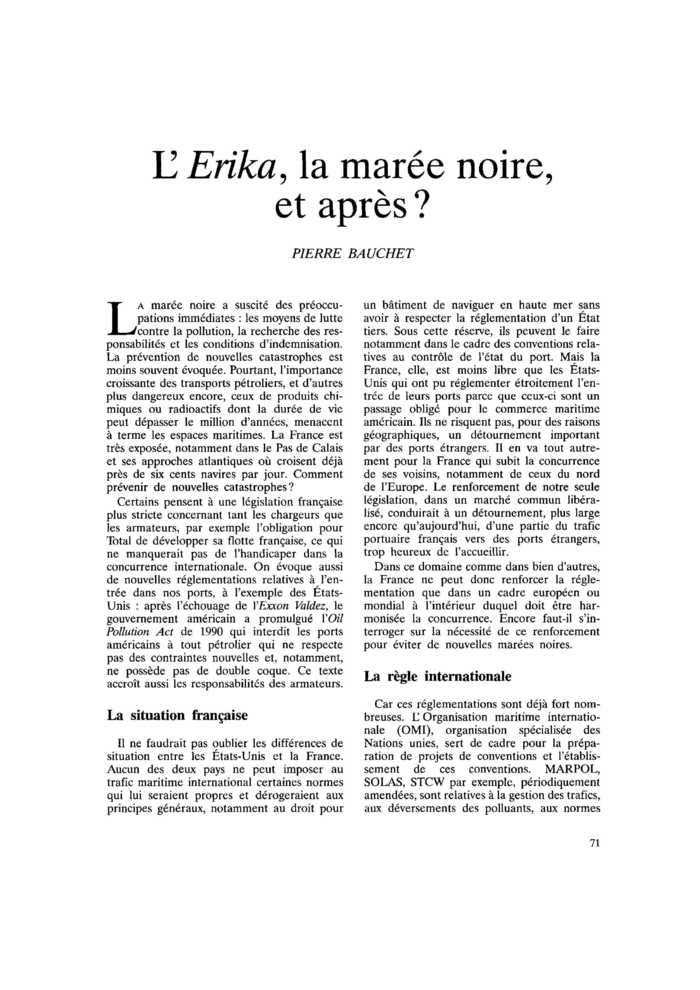 L’Erika, la marée noire, et après ?
 – page 1