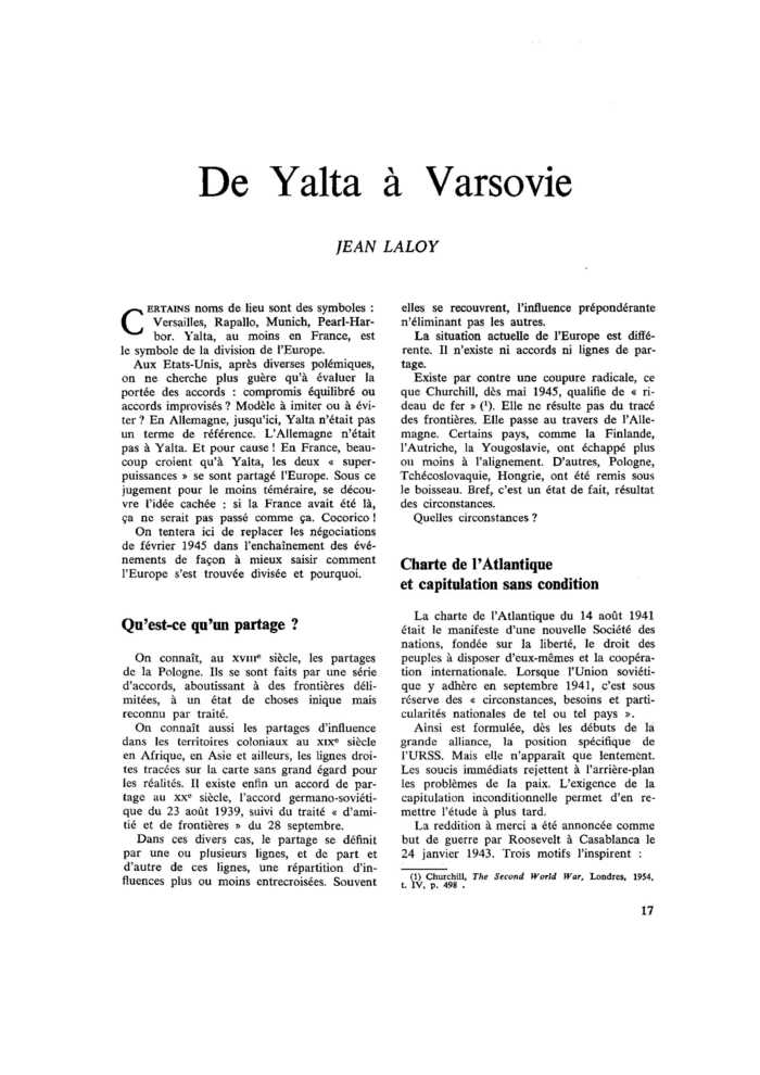 De Yalta à Varsovie
 – page 1