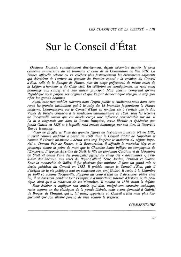 Sur le Conseil d’État
 – page 1