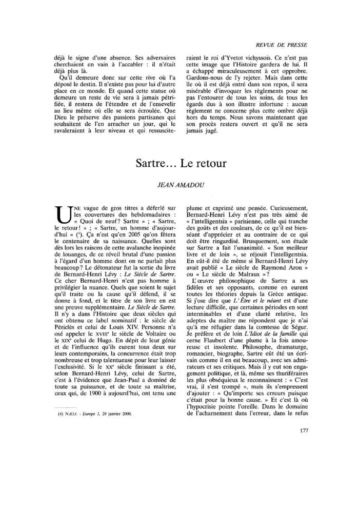 Sartre… Le retour
 – page 1