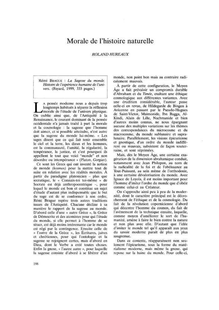 Morale de l’histoire naturelle
 – page 1