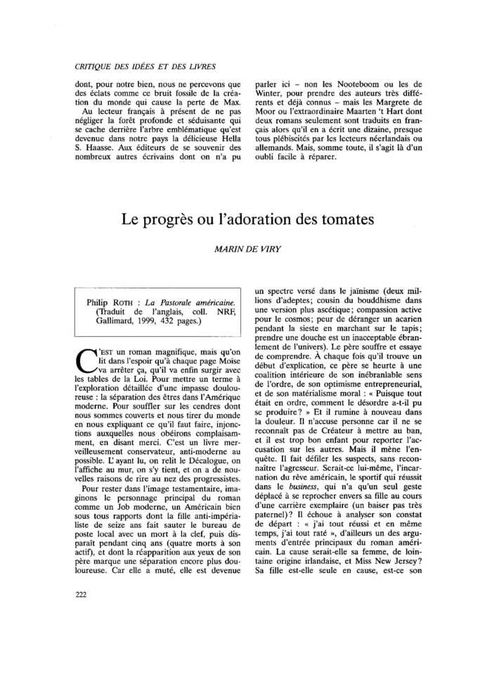Le progrès ou l’adoration des tomates
 – page 1