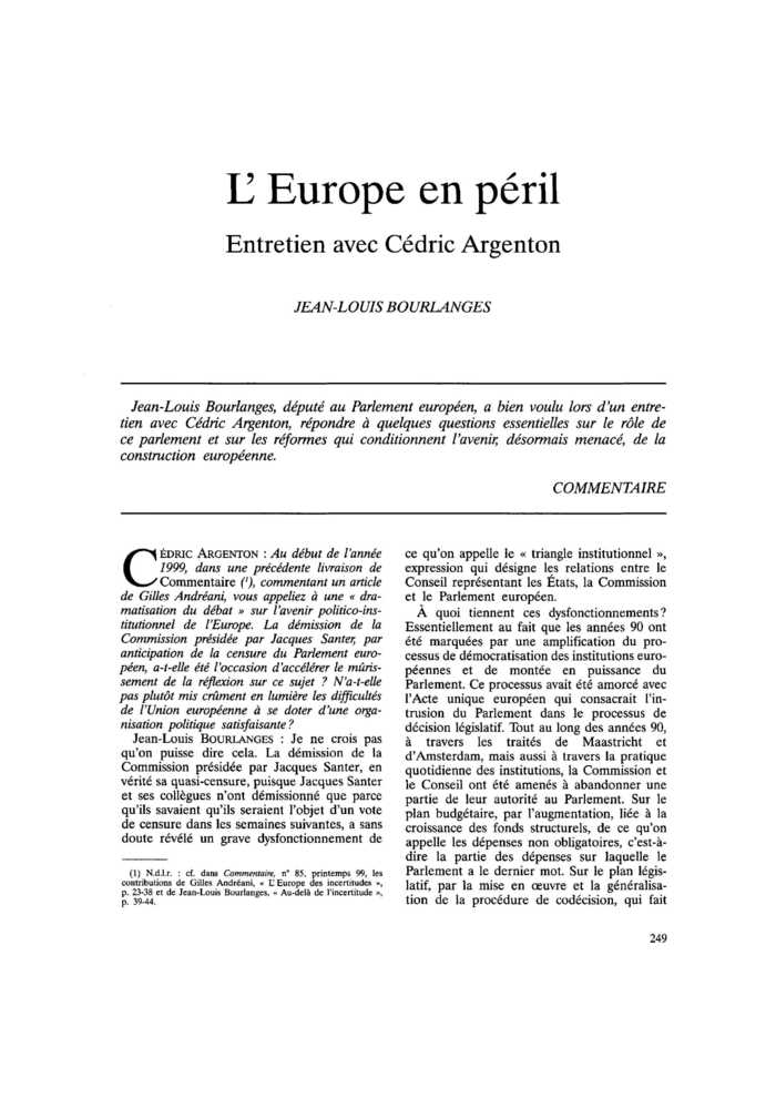 L’Europe en péril. Entretien avec Cédric Argenton
 – page 1