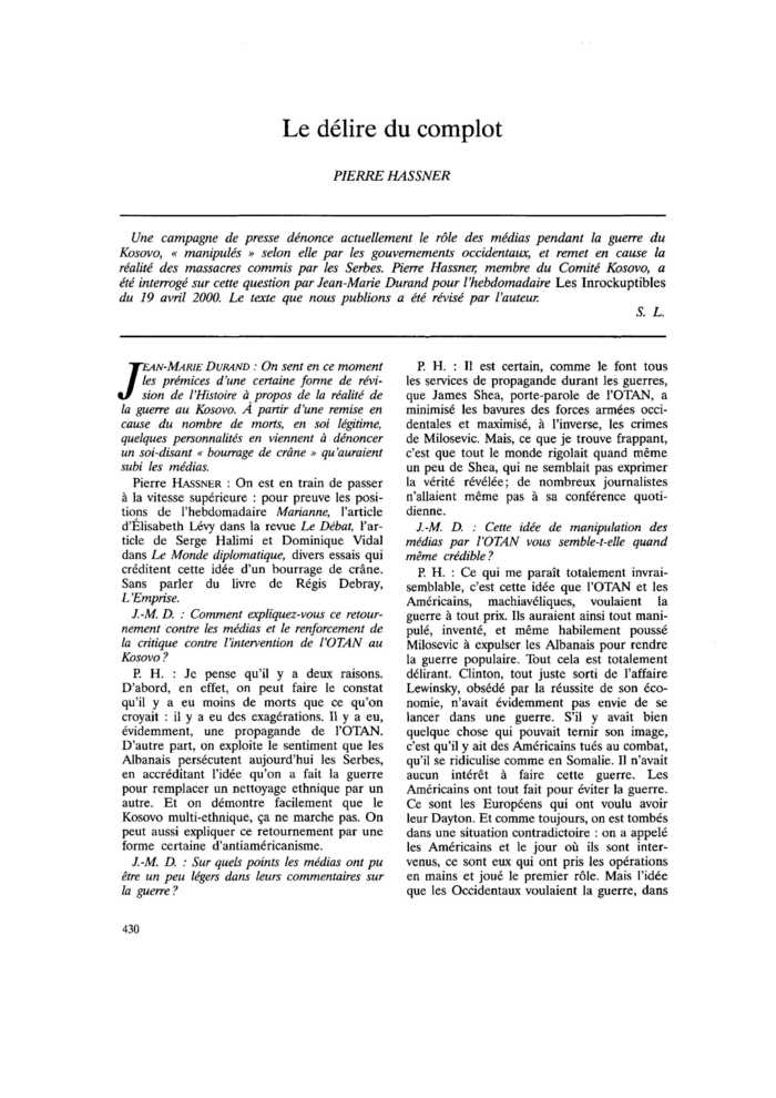 Le délire du complot
 – page 1