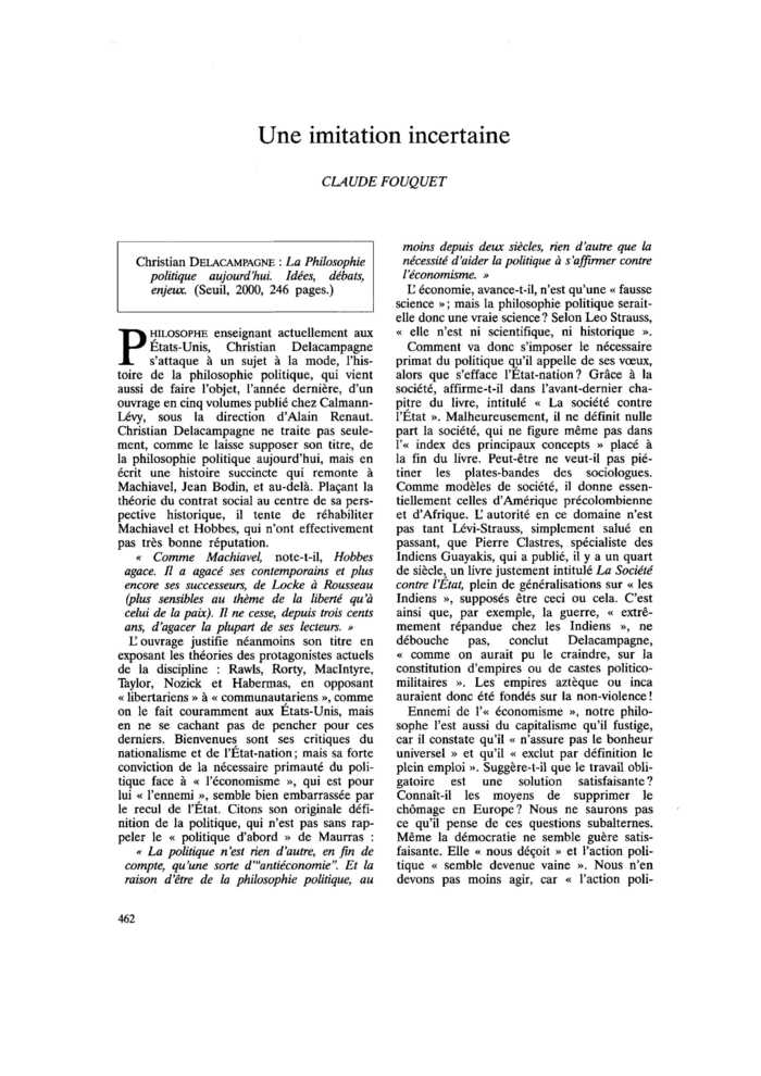 Une imitation incertaine
 – page 1