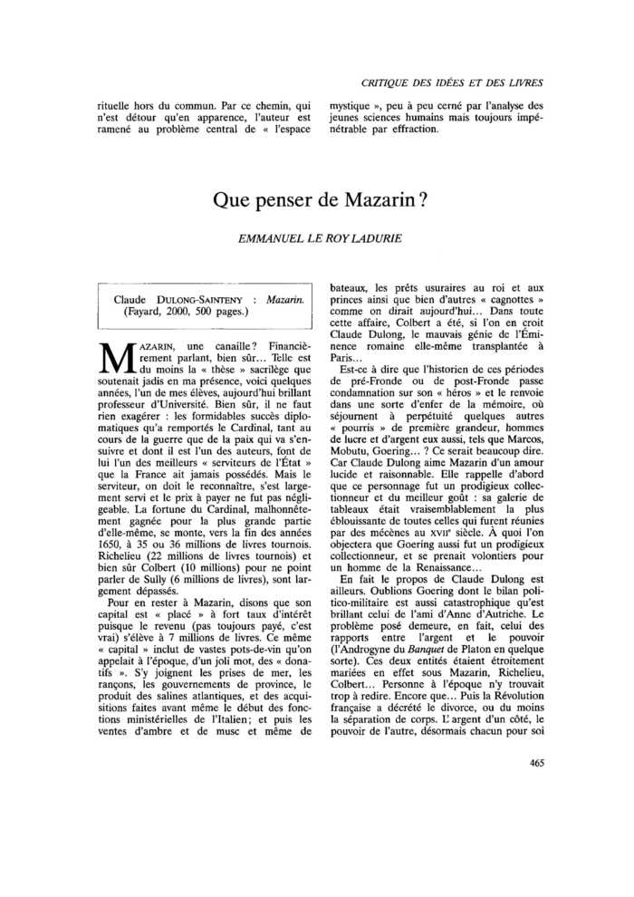 Que penser de Mazarin ?
 – page 1