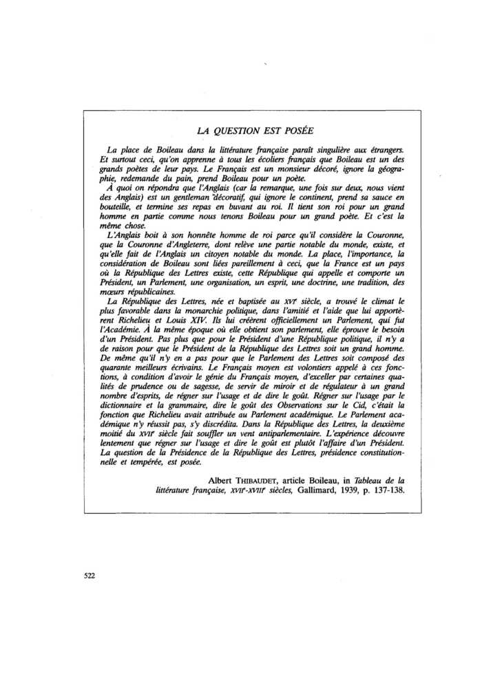 LA QUESTION EST POSÉE
 – page 1