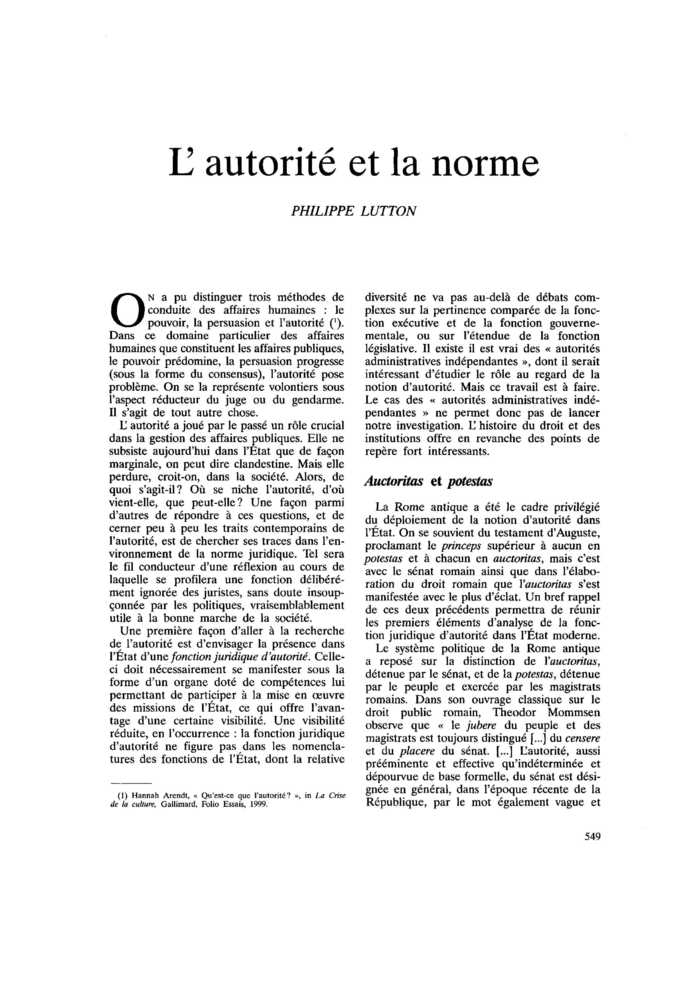 L’ autorité et la norme
 – page 1