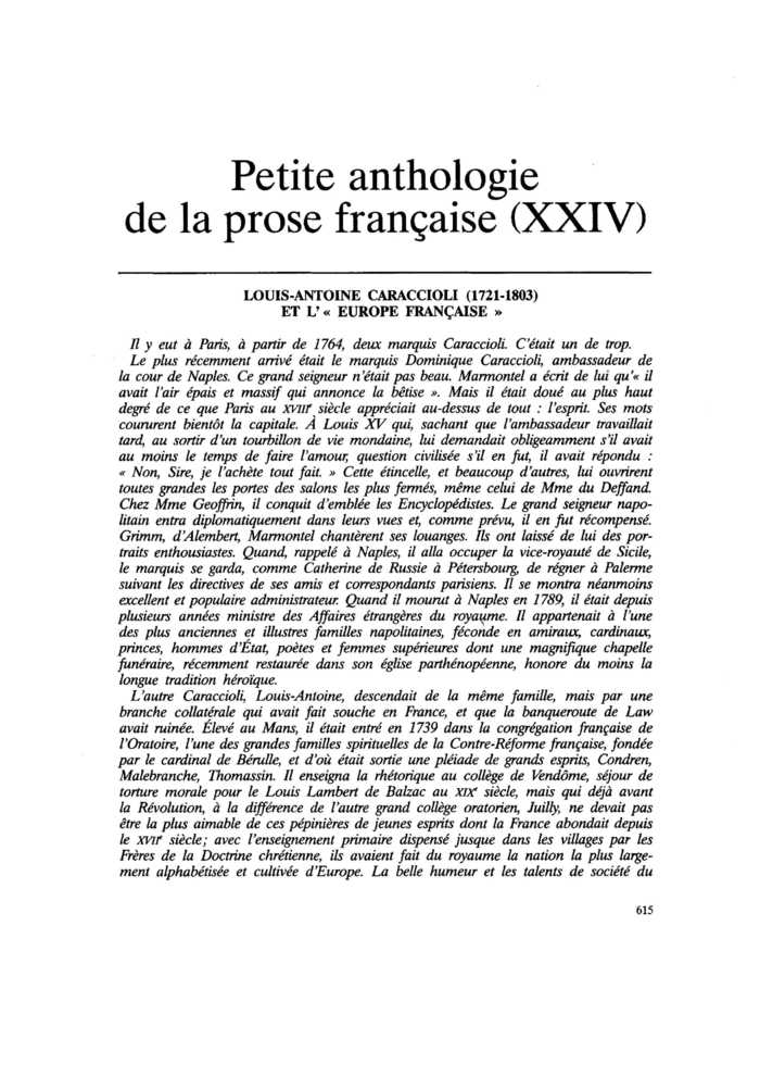 LOUIS-ANTOINE CARACCIOLI (1721-1803) ET L’« EUROPE FRANÇAISE »
 – page 1