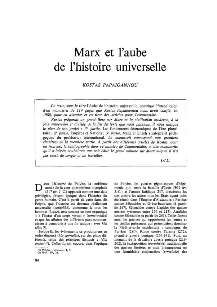 Marx et l’aube de l’histoire universelle
 – page 1