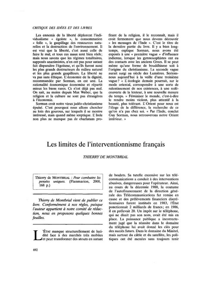 Les limites de l’interventionnisme français
 – page 1