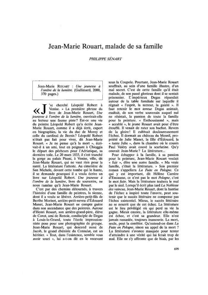 Jean-Marie Rouart, malade de sa famille
 – page 1