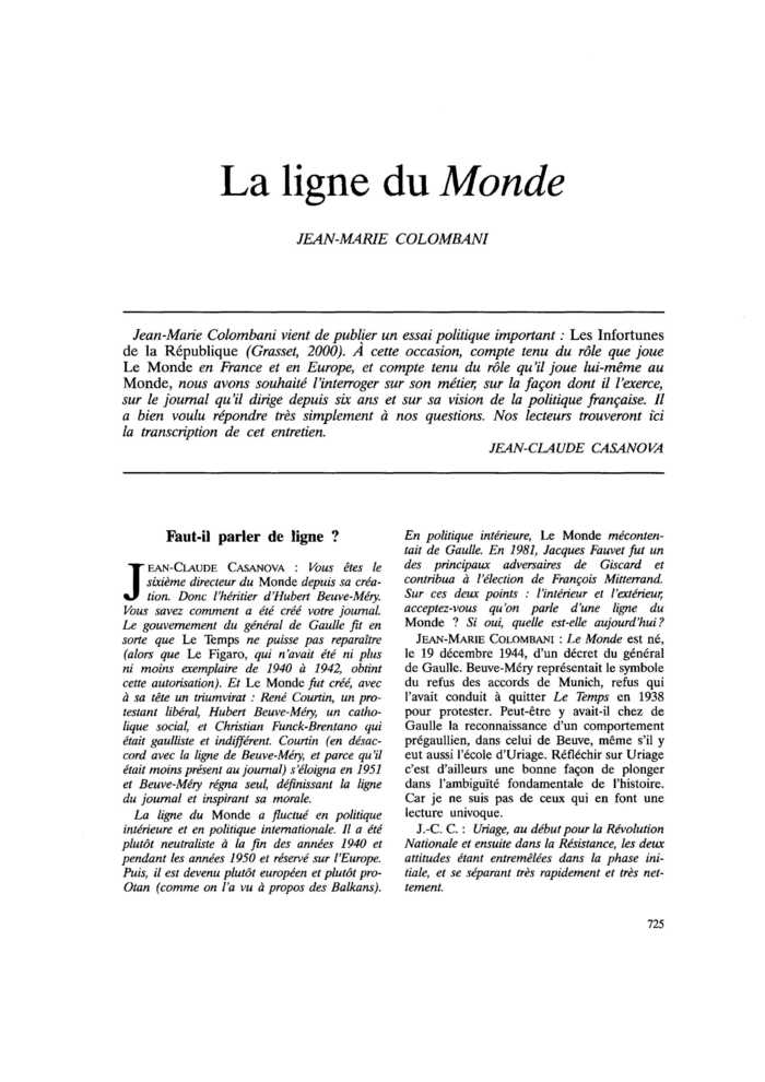La ligne du Monde
 – page 1