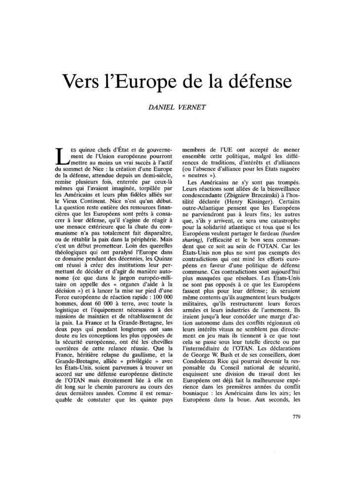 Vers l’Europe de la défense
 – page 1