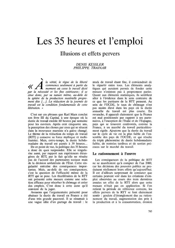 Les 35 heures et emploi
 – page 1