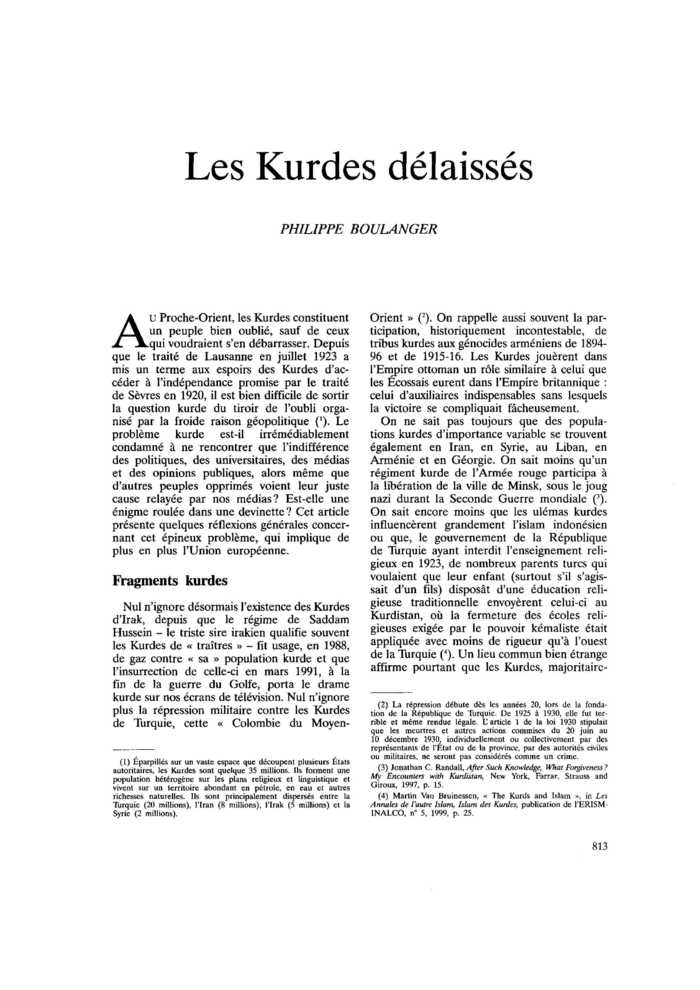 Les Kurdes délaissés
 – page 1