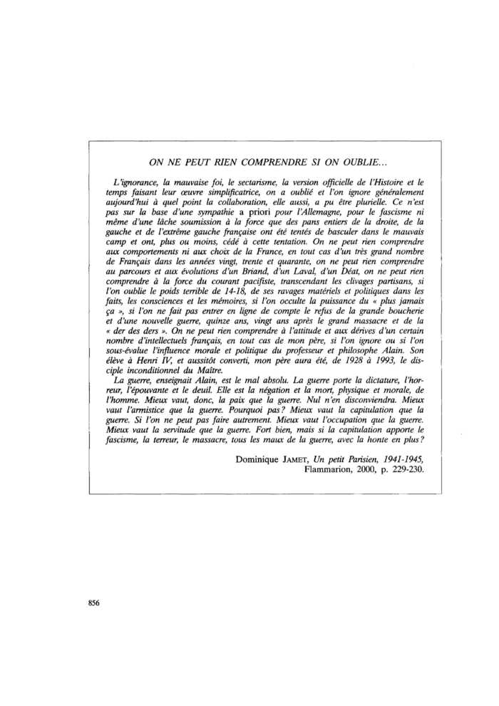 ON NE PEUT RIEN COMPRENDRE SI ON OUBLIE…
 – page 1