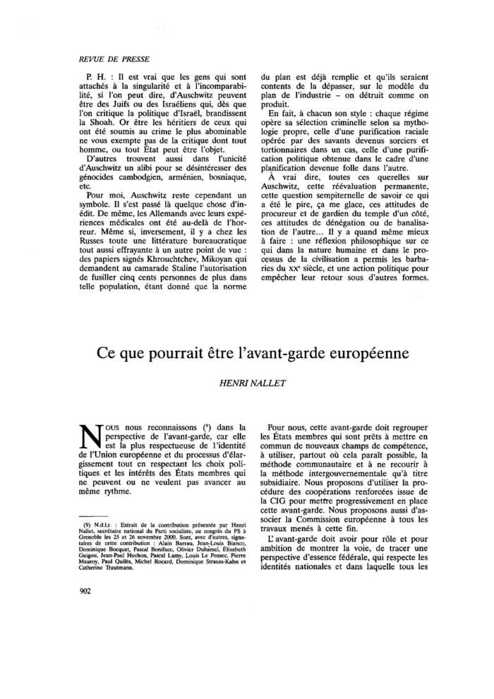 Ce que pourrait être l’avant-garde européenne
 – page 1