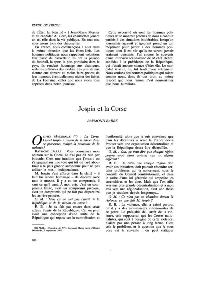 Jospin et la Corse
 – page 1