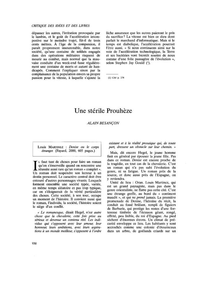 Une stérile Prouhèze
 – page 1