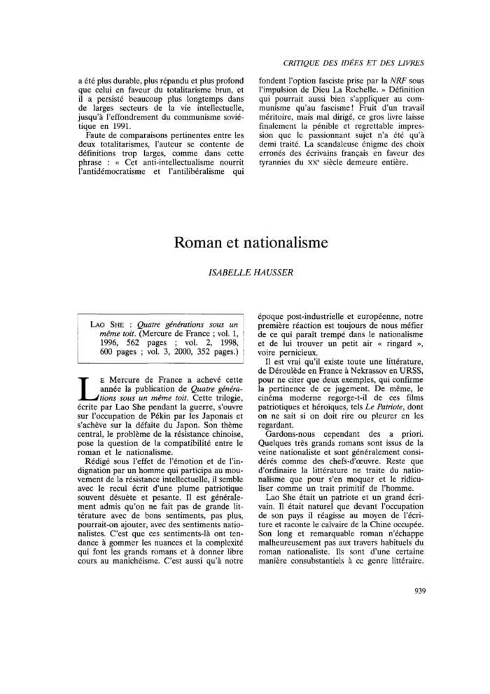 Roman et nationalisme
 – page 1