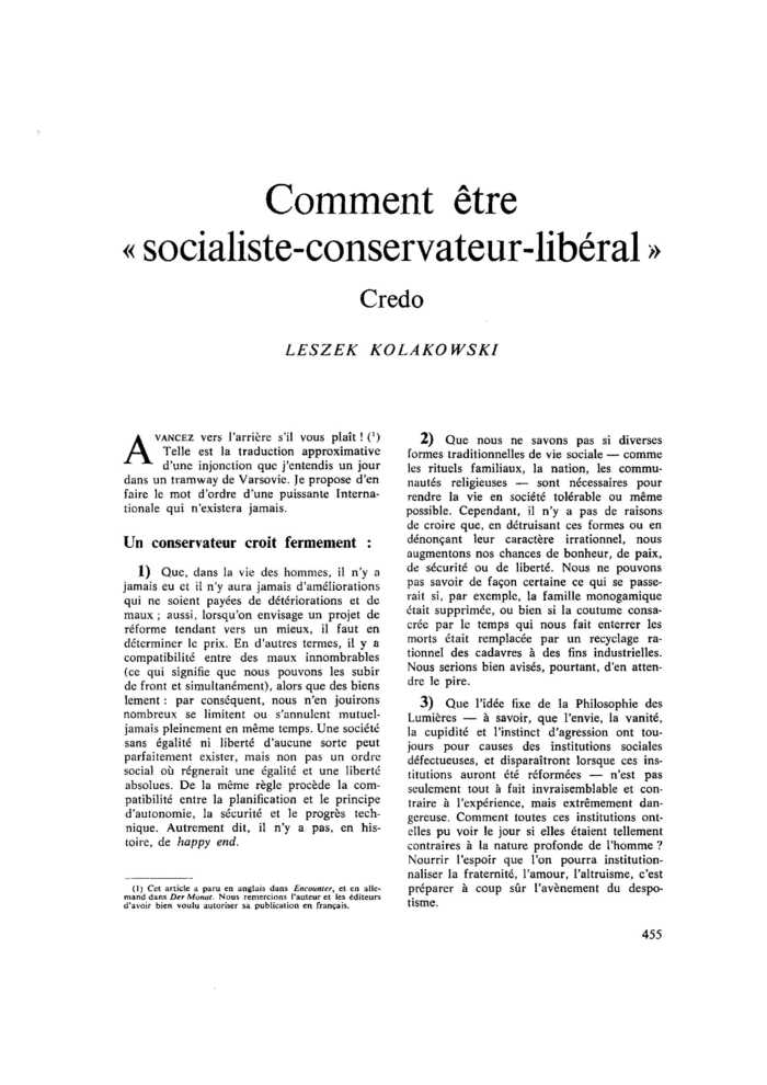 Comment être « socialiste-conservateur-libéral »
 – page 1