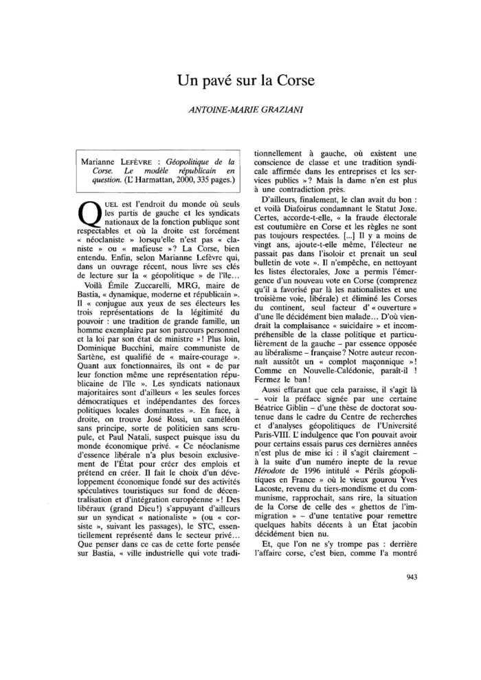 Un pavé sur la Corse
 – page 1