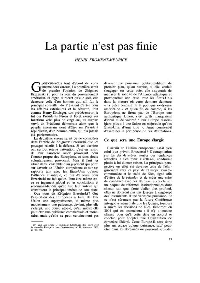 La partie n’est pas finie
 – page 1