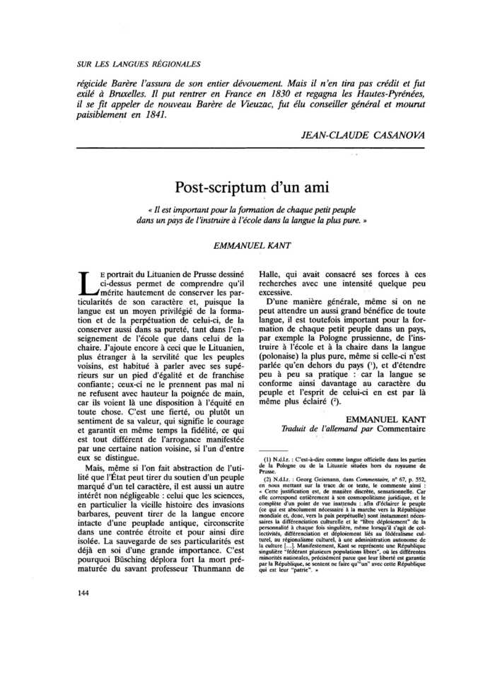 Sur les langues régionales. Post-scriptum d’un ami
 – page 1