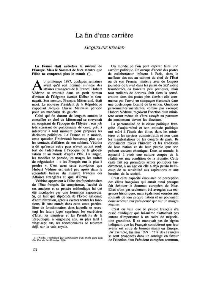 La fin d’une carrière
 – page 1