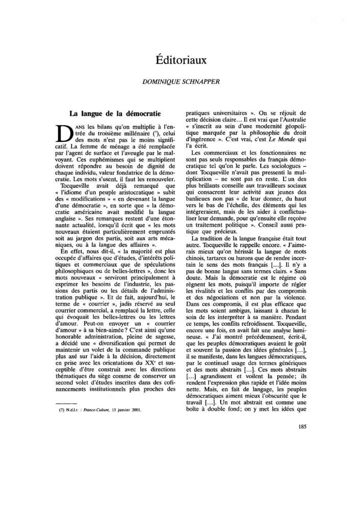 Éditoriaux
 – page 1