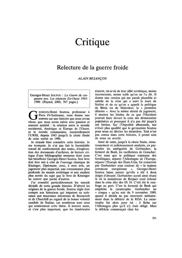 Relecture de la guerre froide
 – page 1