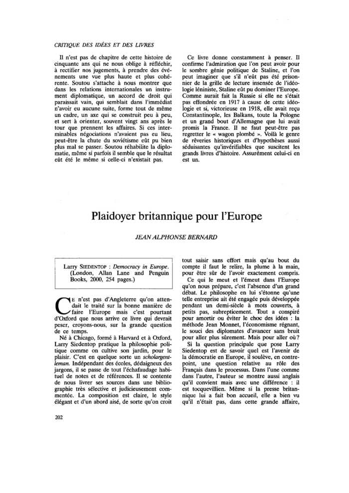Plaidoyer britannique pour l’Europe
 – page 1
