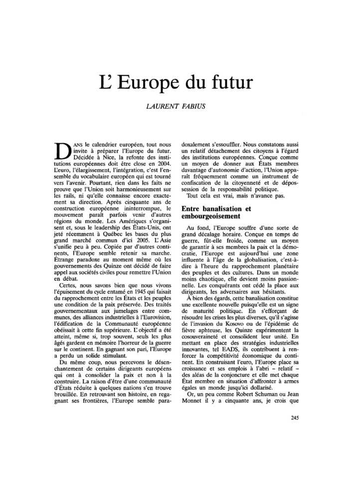 L’Europe du futur
 – page 1