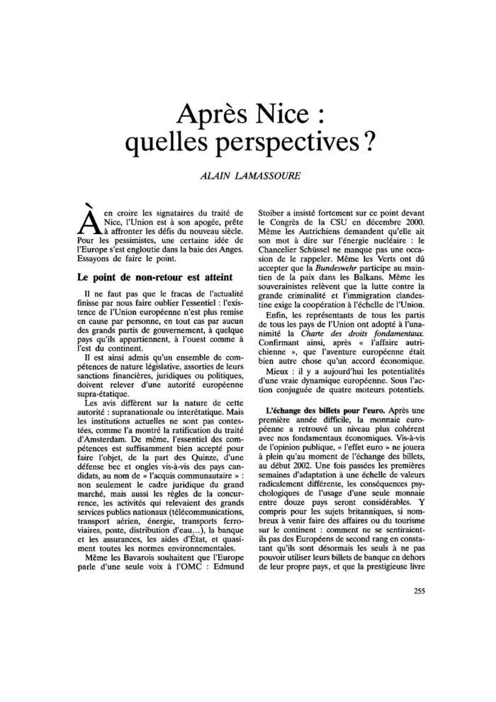Après Nice : quelles perspectives ?
 – page 1