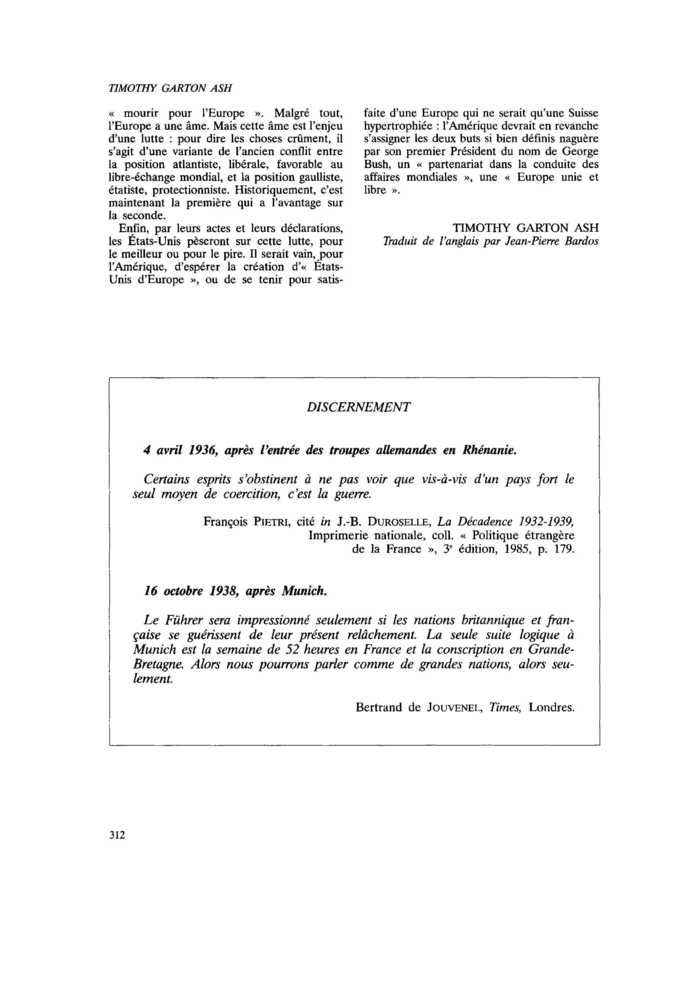 4 avril 1936, après l’entrée des troupes allemandes en Rhénanie
 – page 1