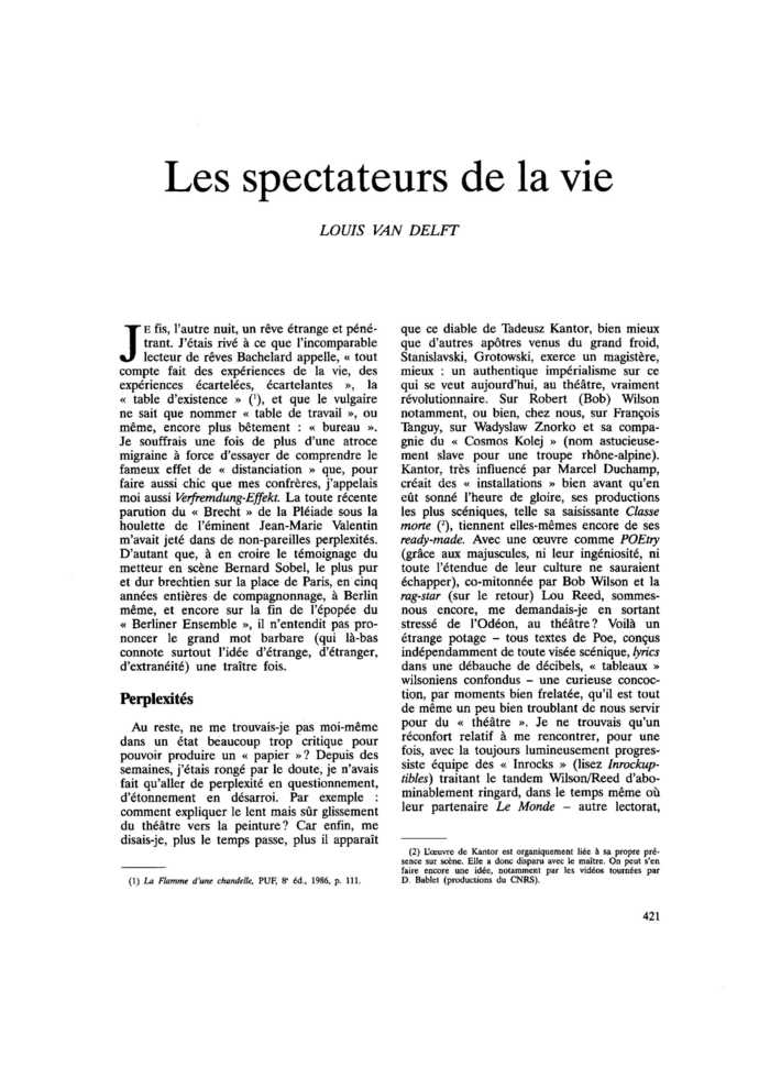 Les spectateurs de la vie
 – page 1