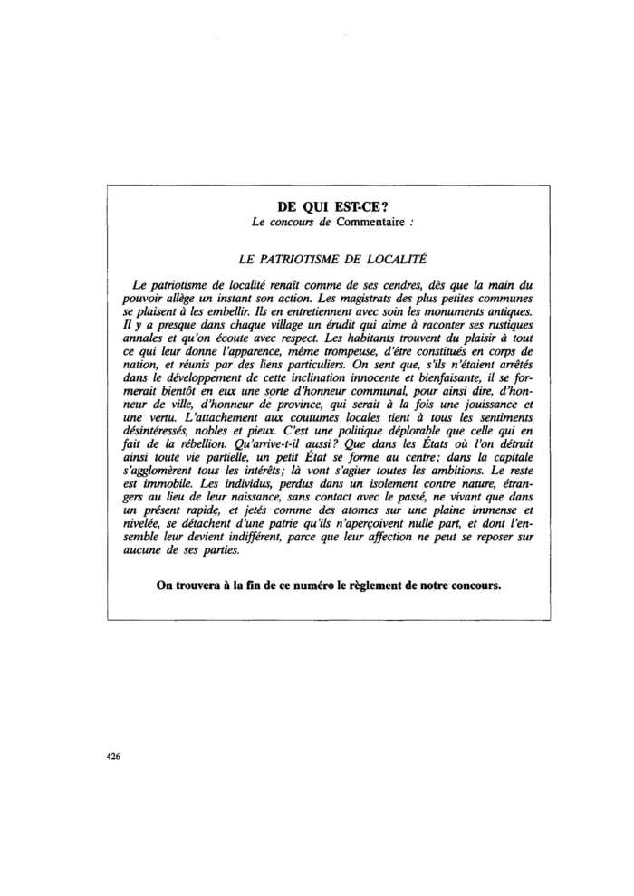 LE PATRIOTISME DE LOCALITÉ
 – page 1